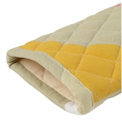 Прихватка-варежка из хлопка горчичного цвета с авторским принтом из коллекции Freak Fruit, 33х17,5 см