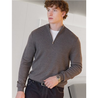 Джемпер двуслойной вязки из мягкой пряжи с хлопком