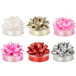 Набор для упаковки 2 предмета (бант 96мм, лента декоративная 20мм 3м) ассорти 6 видов КОКОС 212902/12/Китай