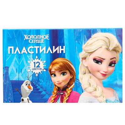 Пластилин 12 цветов, 180 г, Холодное сердце
