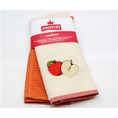 Махровые Кухонные Полотенца с Вышивкой 40x60 см. 2 шт/уп. - Mercan