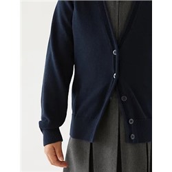 2pk Girls' Pure Cotton School Cardigan (3-18 Yrs)
