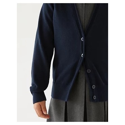 2pk Girls' Pure Cotton School Cardigan (3-18 Yrs)