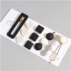 Набор заколок для волос 6 шт. Цвета: Черный/Белый