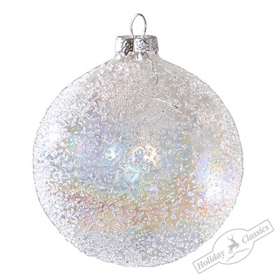 Шар "Ледяной дождь" радужный перелив (стекло) 10 см
