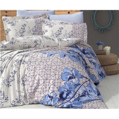 2 сп. Евро Комплект Постельного Белья Cotton Saten Krea - Altınbaşak