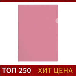 Папка-уголок А4, 100 мкм, Calligrata, эконом, прозрачная, красная