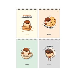 Блокнот А5 60л. на гребне BG "Воробушек", твердая подложка