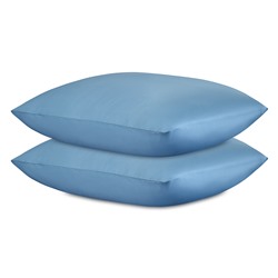 Набор наволочек из премиального сатина джинсово-синего цвета из коллекции Essential, 70х70 см