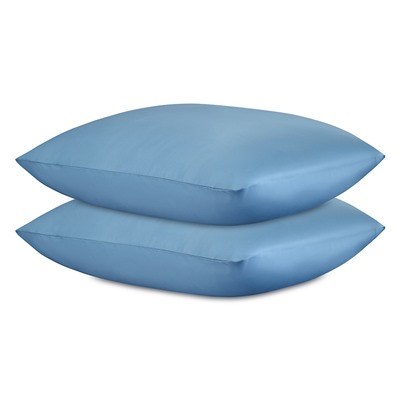 Набор наволочек из премиального сатина джинсово-синего цвета из коллекции Essential, 70х70 см