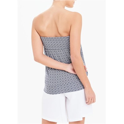 Tile Print Gathered Bandeau Boob Tube