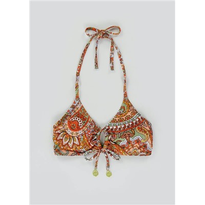 Paisley Print Bikini Top