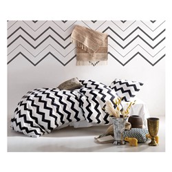 1 сп. Комплект Постельного Белья Tek Kişilik B&W SmallZigzag
