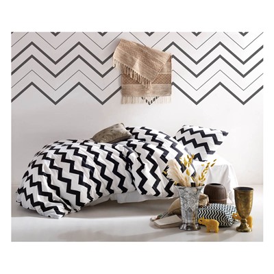 1 сп. Комплект Постельного Белья Tek Kişilik B&W SmallZigzag