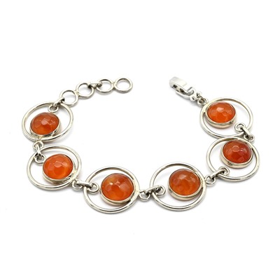 Браслет из сердолика "Круг" 20мм., 20см.