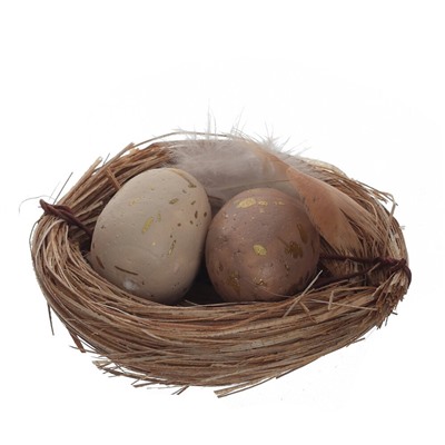 GAEM Набор из 6-ти изделий декоративных "Гнездо пасхальное", L18 W12 H2 см