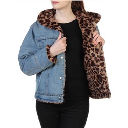 000 BLUE/BROWN Куртка джинсовая с плюшем Misifeer