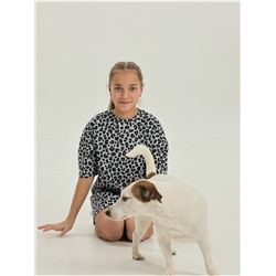 Платье домашнее "Леопард" Серый девочка