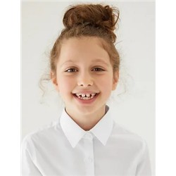 3pk Girls' Plus Fit Easy Iron School Shirts (4-18 Yrs)
