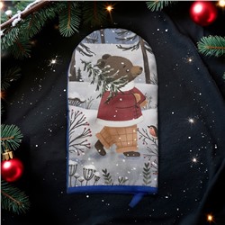 Варежка-прихватка Этель Forest bear 15×28 см, саржа, 100% хлопок, ватин 250 г/м²