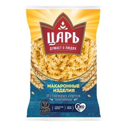 ЦАРЬ Макароны СПИРАЛЬКА БОЛЬШАЯ гр.А в/с 400гр