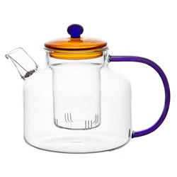 Чайник заварочный Orb, 1,2 л, синий/янтарный