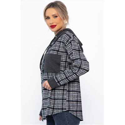 Рубашка с капюшоном Стокгольм (серая) Б14593-50М