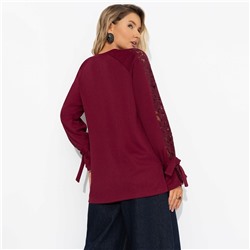 Свитшот комбинированный с кружевом, Приз зрительских симпатий (бордовый)