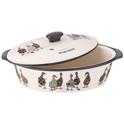 ФОРМА ДЛЯ ЗАПЕКАНИЯ С КРЫШКОЙ "FAMILY FARM" ОВАЛЬНАЯ 3,2 Л 37,5Х22Х15,5СМ