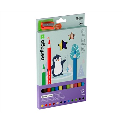 Карандаши цветные утолщенные Berlingo "SuperSoft. Jumbo", 12цв., шестигранные, заточ., европ.