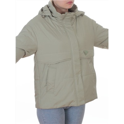 7060 LT. GREEN (OLIVE) Куртка демисезонная женская (100 гр. холлофайбер)