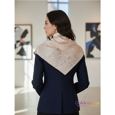 Платок однотонный из натурального шелка нежно-персиковый Арт В1051/22