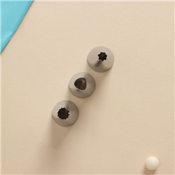 Набор кондитерский, 6 предметов: адаптер, мешок, 4 насадки d=1.8 см, бирюзовый