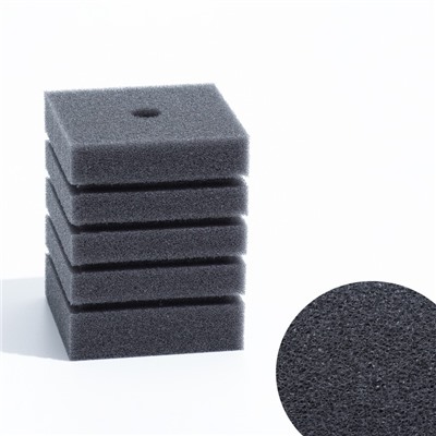 Губка прямоугольная для фильтра турбо № 7, 8×8×10 см, серая
