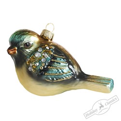 Канарейка изумрудная (стекло) 11х5х6,5 см