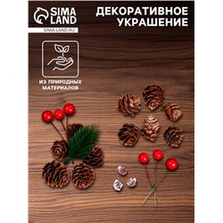 Новогодний декор «Шишки и ягодки», набор