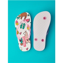 Сланцы «Ленивец и лама» детские