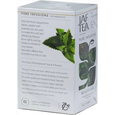 JAF TEA. Pure Infusions. Перечная мята 30 гр. карт.пачка, 20 пак.