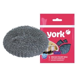 Стальная мочалка для посуды мега, York 40 г