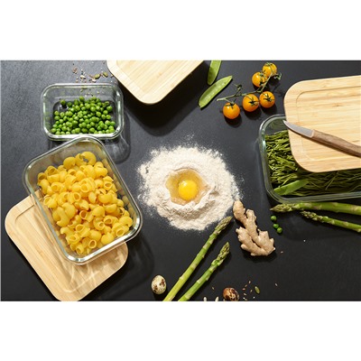 Контейнер для запекания и хранения Eco Store с крышкой из бамбука, 640 мл