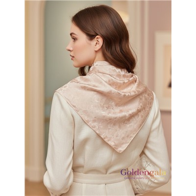 Платок однотонный из натурального шелка нежно-персиковый Арт В1051/22