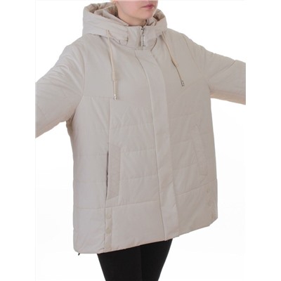 B-552 LT. BEIGE Куртка демисезонная женская (100 гр. холлофайбер)