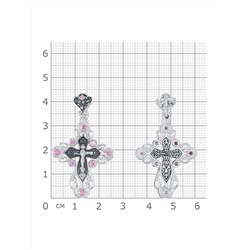 Крест с фианитом выборочно черненный серебро 925*