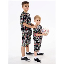 Детская пижама с шортами "Сорванец" / Город на черном