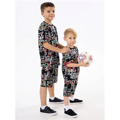 Детская пижама с шортами "Сорванец" / Город на черном