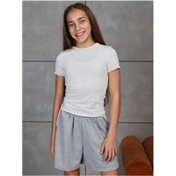 Шорты "Крош" Серый Меланж Девочка