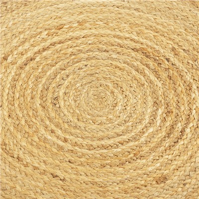 Ковер из джута круглый с вставками белого цвета из коллекции Ethnic, 90см