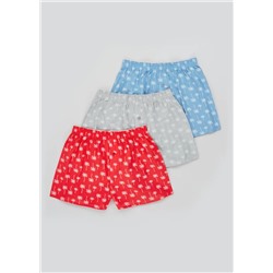 3 Pack Button Front Boxers