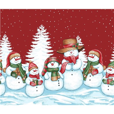 Дорожка двунитка №149 Веселые снеговики