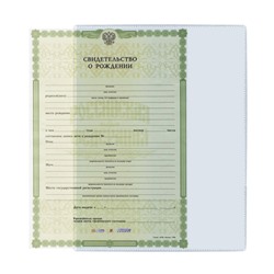 Обложка-карман для документов А4 и свидетельств ДПС, 305*222мм, ПВХ, прозрачная